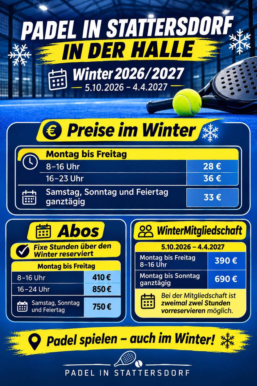 Preisliste Winter 26/27
